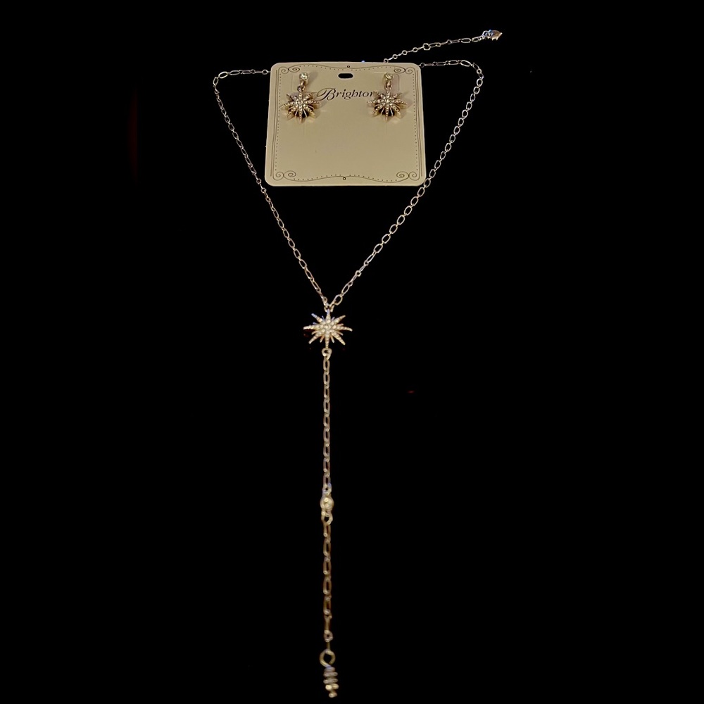 Brighton rhinestone Lariat necklace and matching earrings